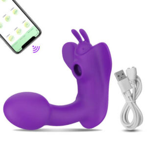 Wibrator samonośny – ssąco wibrujący sterowany aplikacją, 10 trybów wibracji, 10 trybów ssania