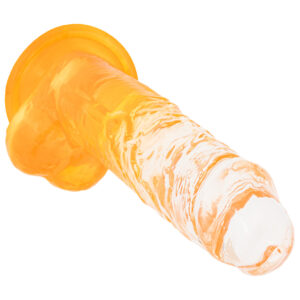 Miękkie, realistyczne, żelowe dildo z przyssawką, kolor żółty 2