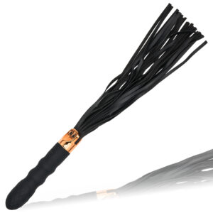 Klasyczny wibrator 2w1 – pejcz skórzany 2