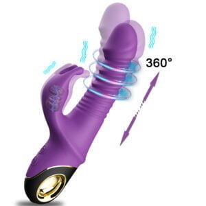 Podwójny wibrator z wypustkami- wibrująco posuwisty