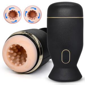 Mały męski masturbator obrotowy z wypustkami