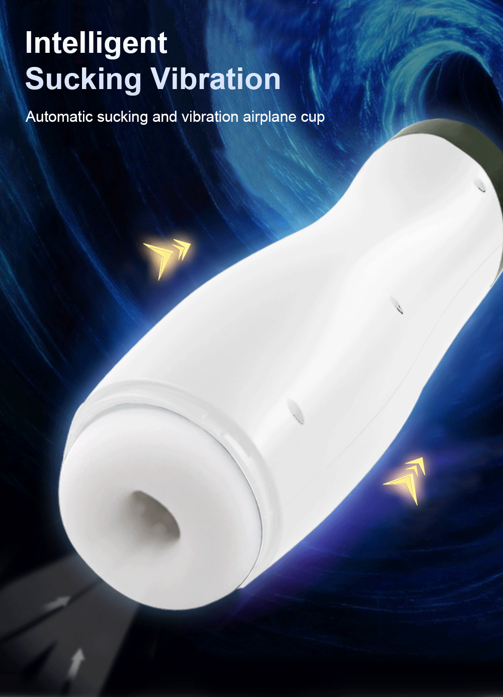 Masturbator ssący próżniowy – 7 trybów ssania, 7 trybów wibracji, silikonowa wkładka 2