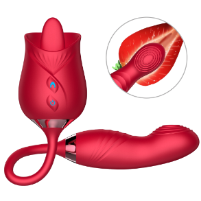 Róża rozkoszy 2 w 1 – liżąco wibrujący stymulator łechtaczki 2