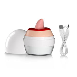 Mini stymulator jajeczko z językiem – z zatyczką