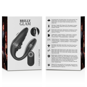 BRILLY GLAM™ – wibrator pulsacyjny dla par, sterowany pilotem, 7 trybów wibracji 7 trybów pulsacji 2 super mocne silniki 2