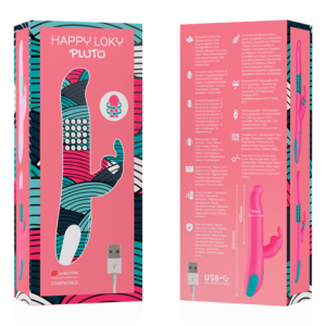 HAPPY LOKY™ – wibrator króliczek-rotacyjny 3w1, kompatybilny z technologią bezprzewodową WATCHME, wirujące koraliki, 2 super mocne silniki 2