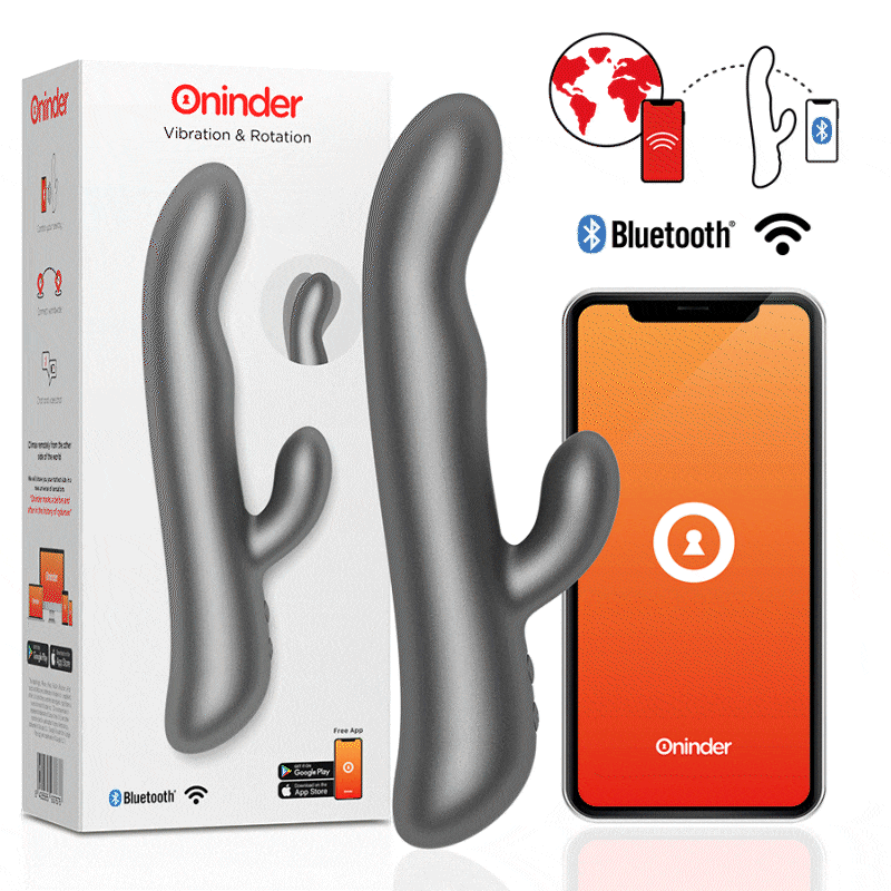 ONINDER™ – wibrator króliczek sterowany telefonem, rotacyjny, kompatybilny z aplikacją randkową!