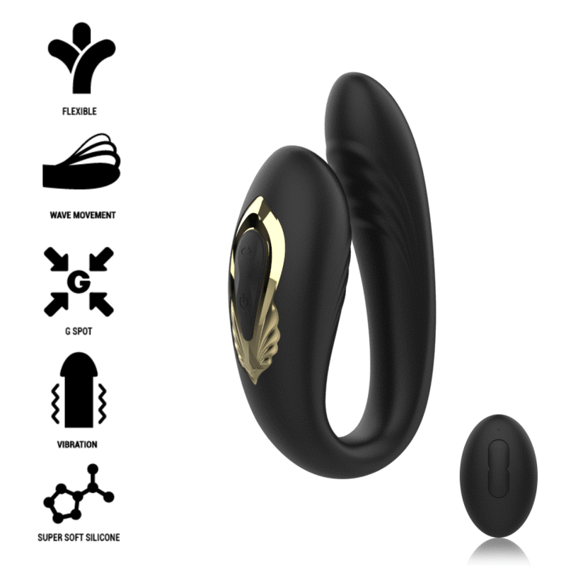 IBIZA™ – podwójny wibrator rotacyjny sterowany pilotem, 10 trybów rotacji ruchu WAVE, 10 trybów częstotliwości wibracji